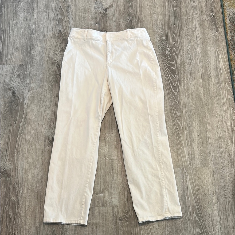 Liz Claiborne Cream Straight Leg Pants